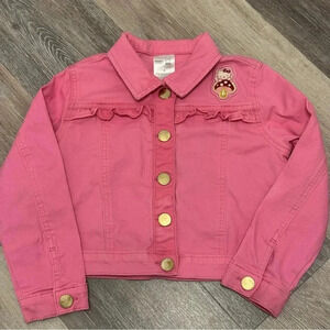 Hello Kitty Snap Button Closure Long Sleeve Denim Jacket Girl's Size 6
